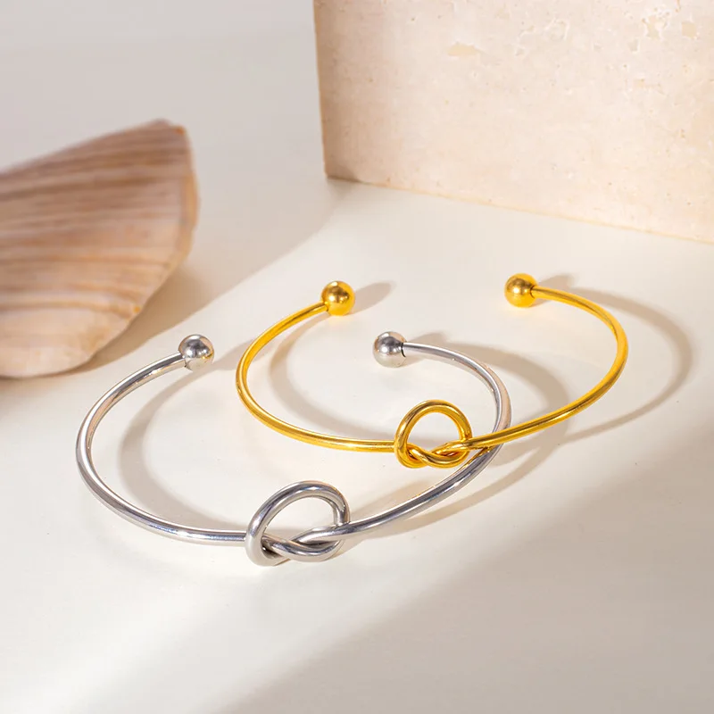 Hot Sale Minimalist Diy Metal Open Adjustable Knot Bangle Gold Plated Stainless Steel Cuff Bracelet for Women Wedding Jewelry
Hot Sale Minimalist Diy Metal Open Adjustable Knot Bangle Gold Plated Stainless Steel Cuff Bracelet for Women Wedding Jewelry