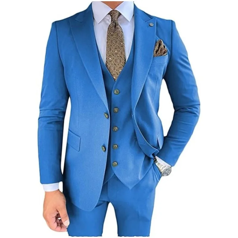 Custom Made Blue Men's Slim Suit Fit Double Breasted 3 Piece Formal Wedding Suit Groomsman Blazer Pants(Jacket+Pant+Vest)
Custom Made Blue Men's Slim Suit Fit Double Breasted 3 Piece Formal Wedding Suit Groomsman Blazer Pants(Jacket+Pant+Vest)