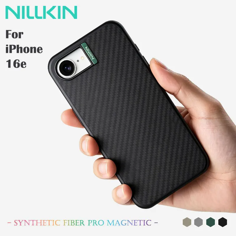 For iPhone 16e, NILLKIN Synthetic Fiber Magnetic Case, Aramid Fiber + Aluminum Accents, Anti-Fingerprint, Shockproof TPU Hybrid
For iPhone 16e, NILLKIN Synthetic Fiber Magnetic Case, Aramid Fiber + Aluminum Accents, Anti-Fingerprint, Shockproof TPU Hybrid
