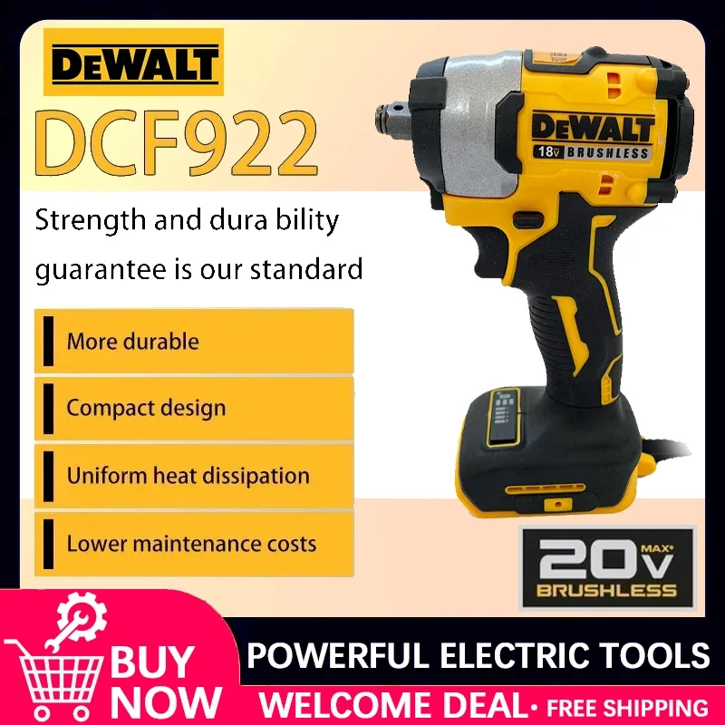 Аккумуляторный ударный гайковерт DEWALT DCF922 2026 года, 20В, 406 Нм (при обратном ходе), 1/2 дюйма, 2500 об/мин, универсальный, электроинструмент
Аккумуляторный ударный гайковерт DEWALT DCF922 2026 года, 20В, 406 Нм (при обратном ходе), 1/2 дюйма, 2500 об/мин, универсальный, электроинструмент