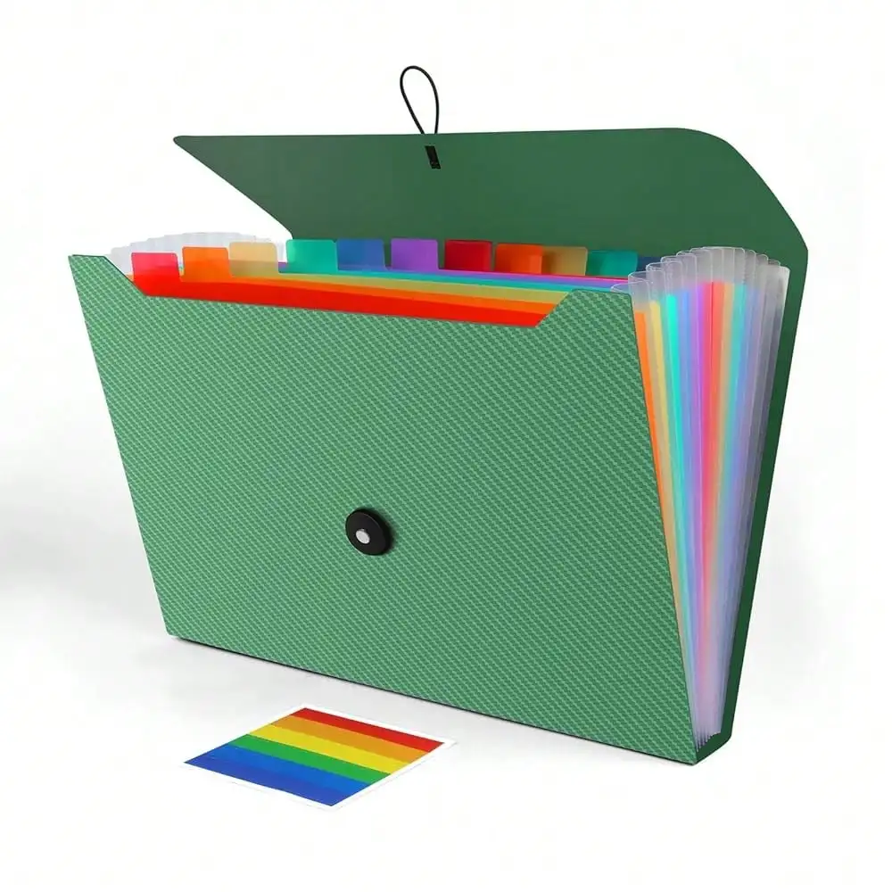 Expanding File Folder, Accordion File Organizer For Sorting Documents And Papers, 13 Pockets File Storage Organizer For Home, Travel And Office Use (Green),Green
Expanding File Folder, Accordion File Organizer For Sorting Documents And Papers, 13 Pockets File Storage Organizer For Home, Travel And Office Use (Green),Green