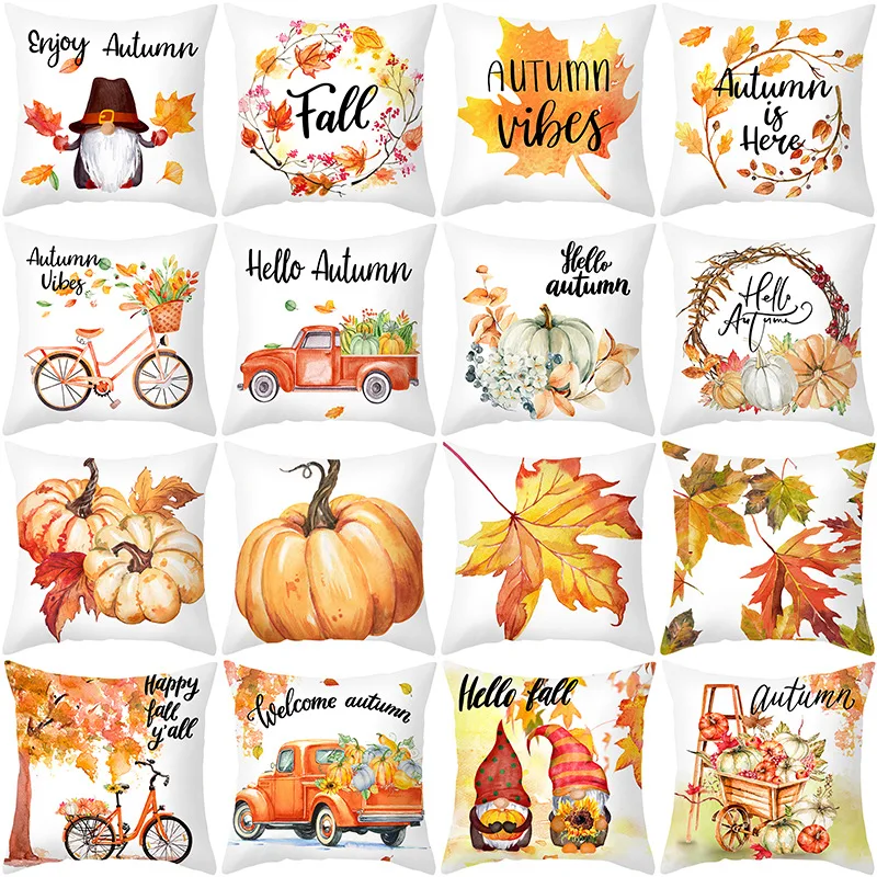 Fall Thanksgiving Cushion Cover 45X45 Pumpkin Maple Leaves Truck Pillowcase Autumn Farmhouse Home Couch Decorative Pillow Covers
Fall Thanksgiving Cushion Cover 45X45 Pumpkin Maple Leaves Truck Pillowcase Autumn Farmhouse Home Couch Decorative Pillow Covers