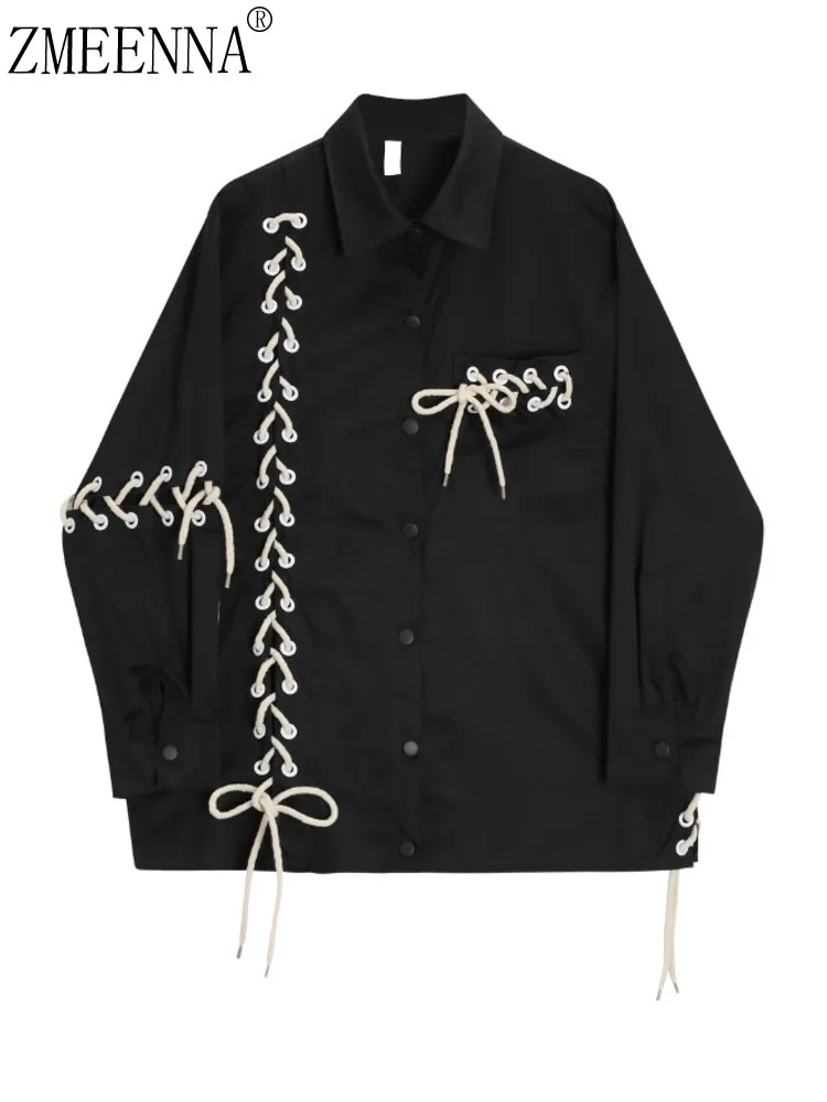 ZMEENNA Bandage Patchwork Single-breasted Turn-down Collar Slim Fashion Women's Blouse 2024 Autumn Winter New ZM157
ZMEENNA Bandage Patchwork Single-breasted Turn-down Collar Slim Fashion Women's Blouse 2024 Autumn Winter New ZM157