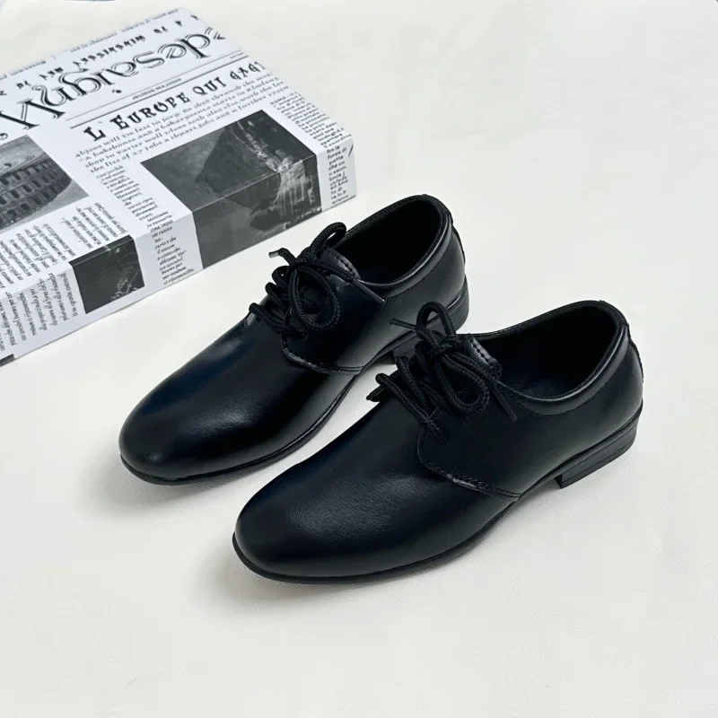 Boy Black School Leather Shoes Pointed Toe Children Lace-up Performance Causal Shoes Spring Autumn Kids Party Low-heels Fashion
Boy Black School Leather Shoes Pointed Toe Children Lace-up Performance Causal Shoes Spring Autumn Kids Party Low-heels Fashion