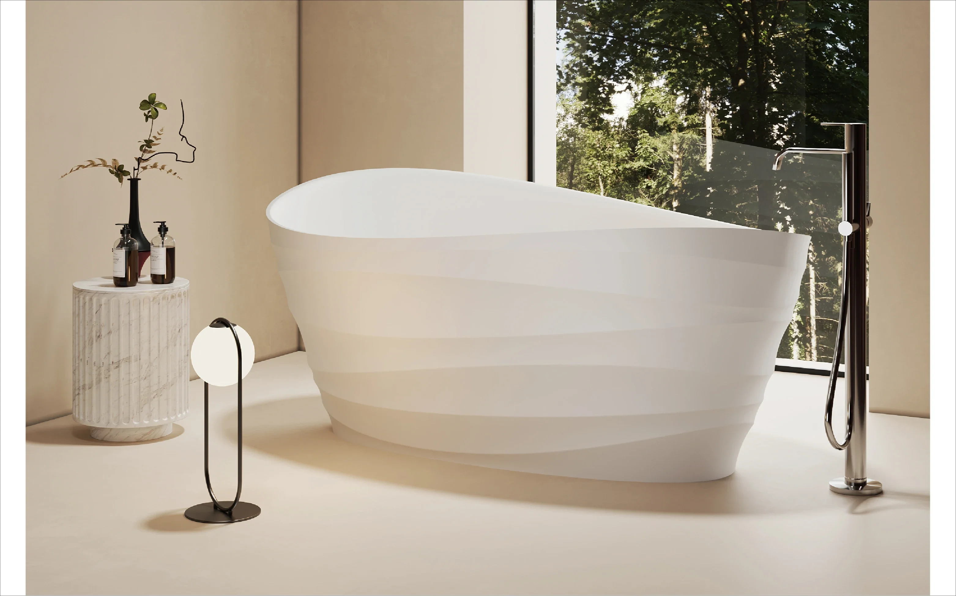 QArtificial stone free-standing bathtub Home hotel B & B Polymer design integrated bathtub
QArtificial stone free-standing bathtub Home hotel B & B Polymer design integrated bathtub