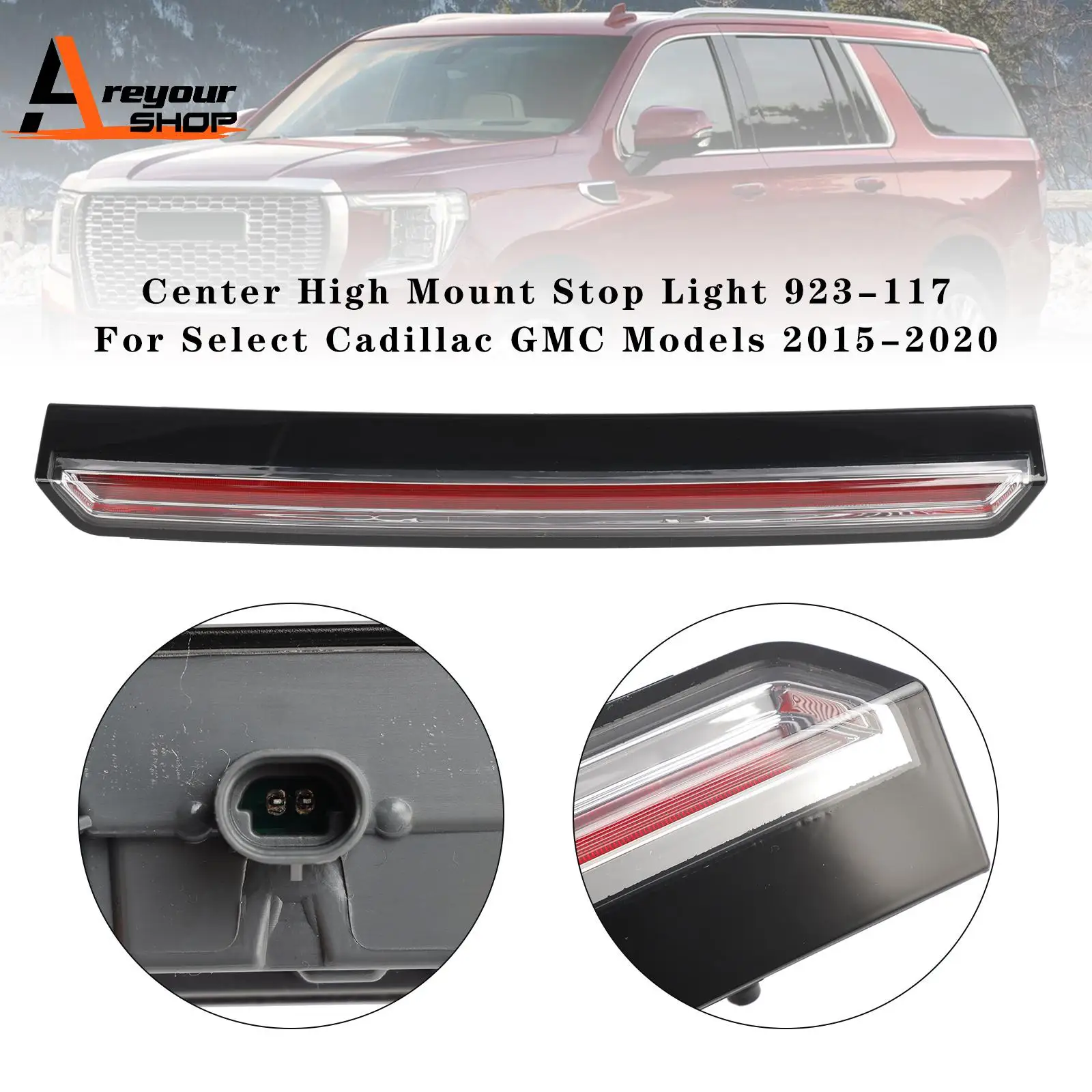 Center High Mount Stop Light 923-117 for Select Cadillac GMC Models 2015-2020
Center High Mount Stop Light 923-117 for Select Cadillac GMC Models 2015-2020
