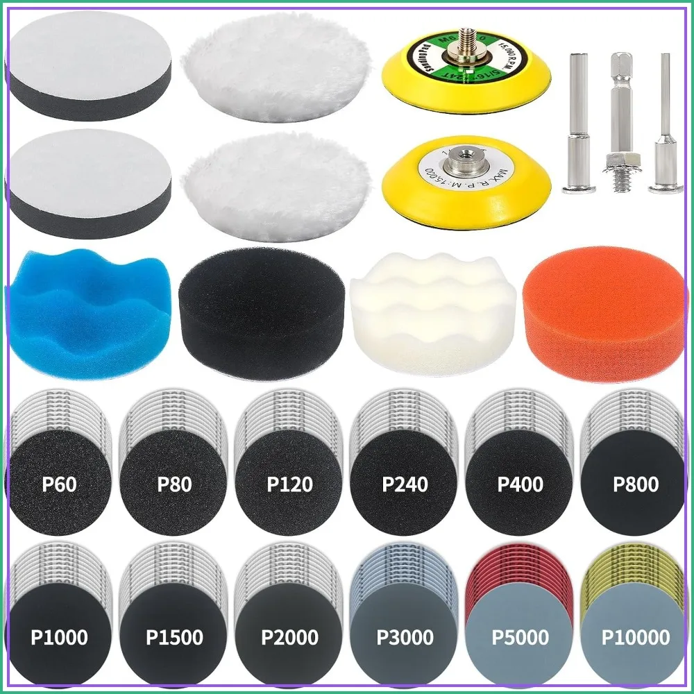 133 PCS Sanding Disc Drill Polishing Kit, 3 Inch Wet Dry Headlight Restoration, Hook and Loop Sandpaper Buffing Pads for Car Wood Metal Glass Epoxy
133 PCS Sanding Disc Drill Polishing Kit, 3 Inch Wet Dry Headlight Restoration, Hook and Loop Sandpaper Buffing Pads for Car Wood Metal Glass Epoxy