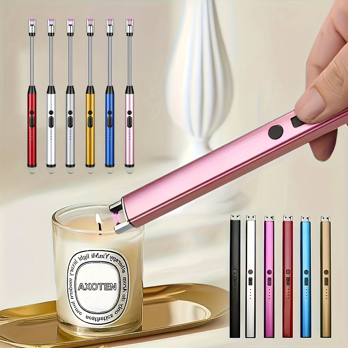 1pc Windproof Flameless Electric Lighter, Smart Pulse Charging Suitable for Candle Lighting, Barbecue, Camping, and Home Use
1pc Windproof Flameless Electric Lighter, Smart Pulse Charging Suitable for Candle Lighting, Barbecue, Camping, and Home Use