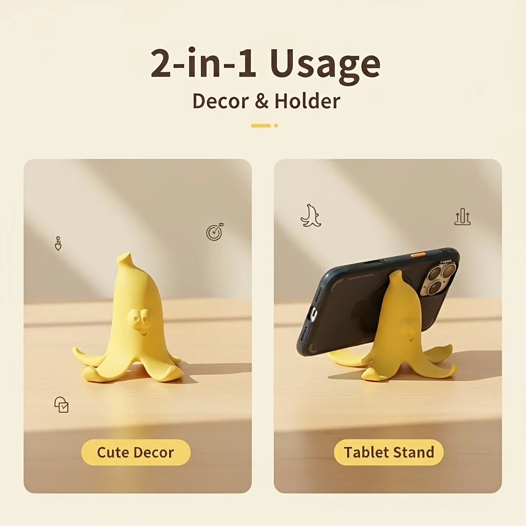 1PC Banana Peel Phone Stand, 2-in-1 Desktop Decor Creative Holder, Universal Non Slip Cradle for Phone Tablet, Funny Gift
1PC Banana Peel Phone Stand, 2-in-1 Desktop Decor Creative Holder, Universal Non Slip Cradle for Phone Tablet, Funny Gift