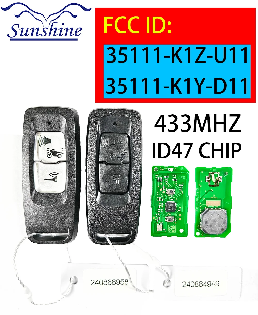 Sunshine 2BT 35111-K1Z-U11 35121-K1Y-D11 ID47 CHIP 433.92MHz Smart Remote Key/PCB For HONDA Motorcycle PCX160/125 Forza 2021+
Sunshine 2BT 35111-K1Z-U11 35121-K1Y-D11 ID47 CHIP 433.92MHz Smart Remote Key/PCB For HONDA Motorcycle PCX160/125 Forza 2021+