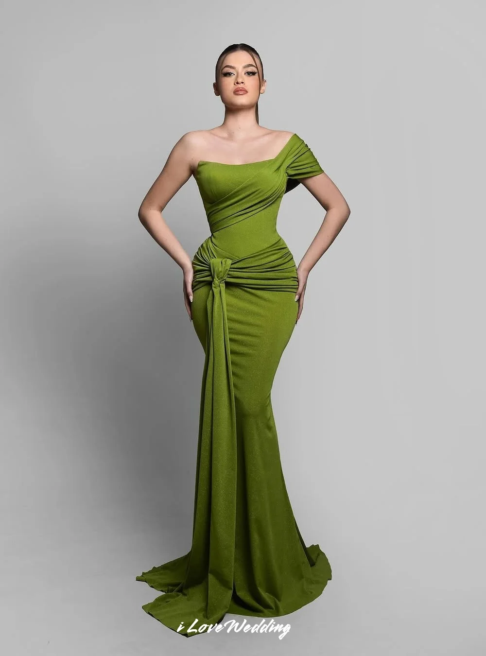Green One Shoulder Evening Dresses 2025 Backless Pleated Mermaid Sweep Train Long Prom Dresses Wedding Guest Dresses Customized
Green One Shoulder Evening Dresses 2025 Backless Pleated Mermaid Sweep Train Long Prom Dresses Wedding Guest Dresses Customized