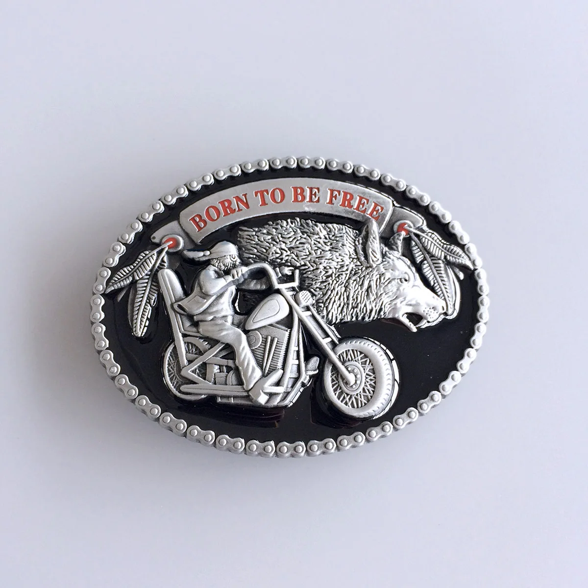 Vintage Style Enamel Wolf Oval Belt Buckle BUCKLE-AT066
Vintage Style Enamel Wolf Oval Belt Buckle BUCKLE-AT066