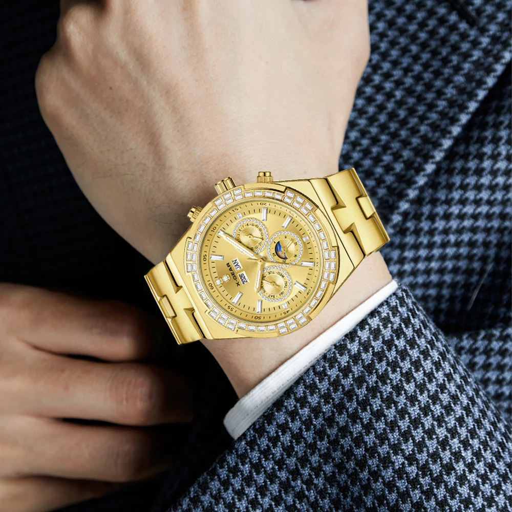 X-GEAR Men's Watch Mechanical Movement Luxury Gold Big Dial Stainless Steel Wristwatch
X-GEAR Men's Watch Mechanical Movement Luxury Gold Big Dial Stainless Steel Wristwatch