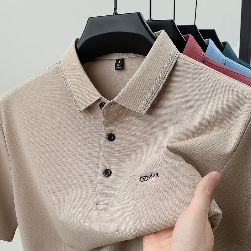 High quality men's polo shirt summer fashion brand new pocket embroidery design boutique embroidery top casual business T-shirt
High quality men's polo shirt summer fashion brand new pocket embroidery design boutique embroidery top casual business T-shirt