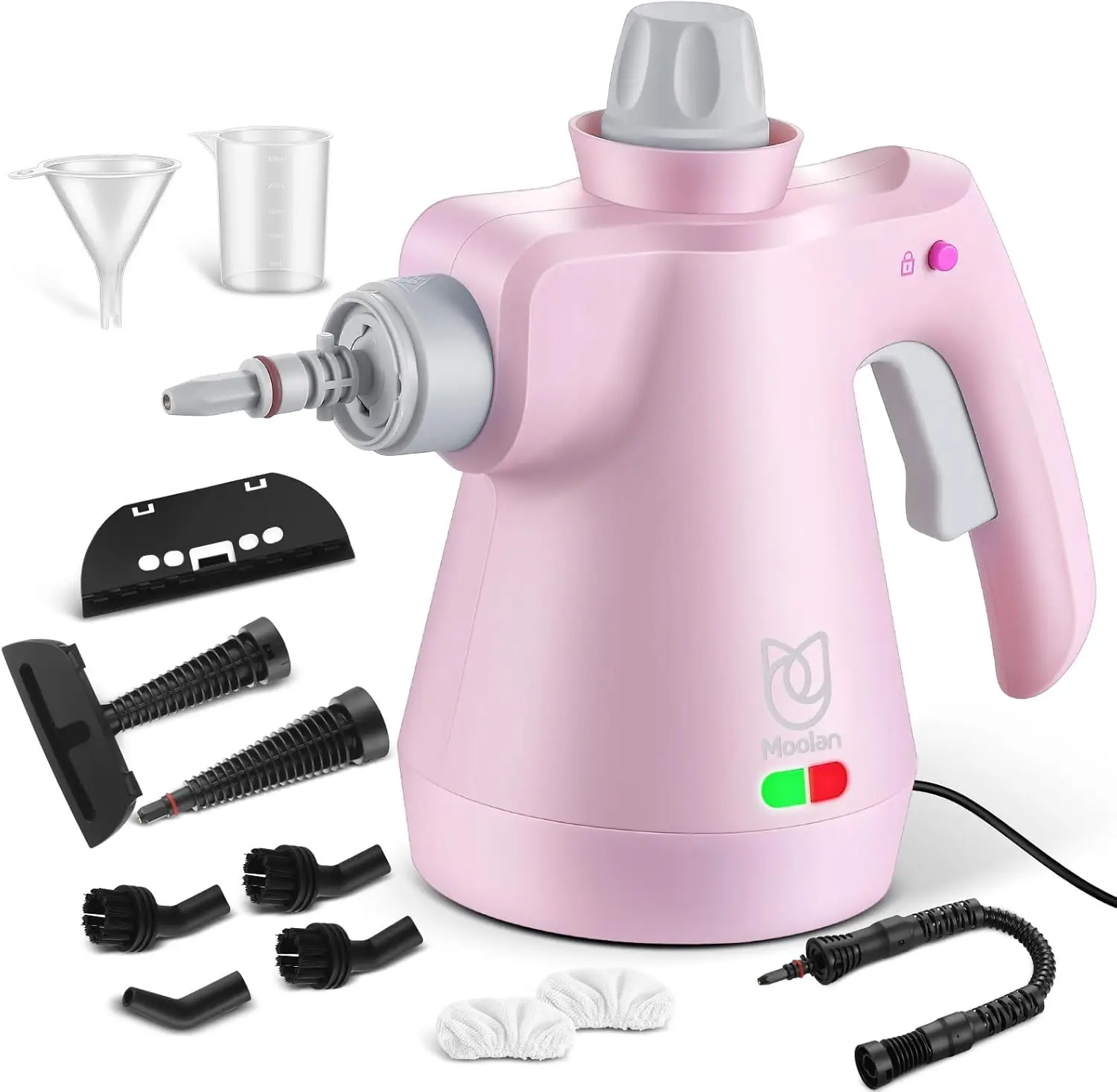 Handheld Steam Cleaner with 12 Accessories, 13.1ft Cord for Tile, Grout, Windows, Bathrooms, Kitchens, Car, Fabric - Pink
Handheld Steam Cleaner with 12 Accessories, 13.1ft Cord for Tile, Grout, Windows, Bathrooms, Kitchens, Car, Fabric - Pink