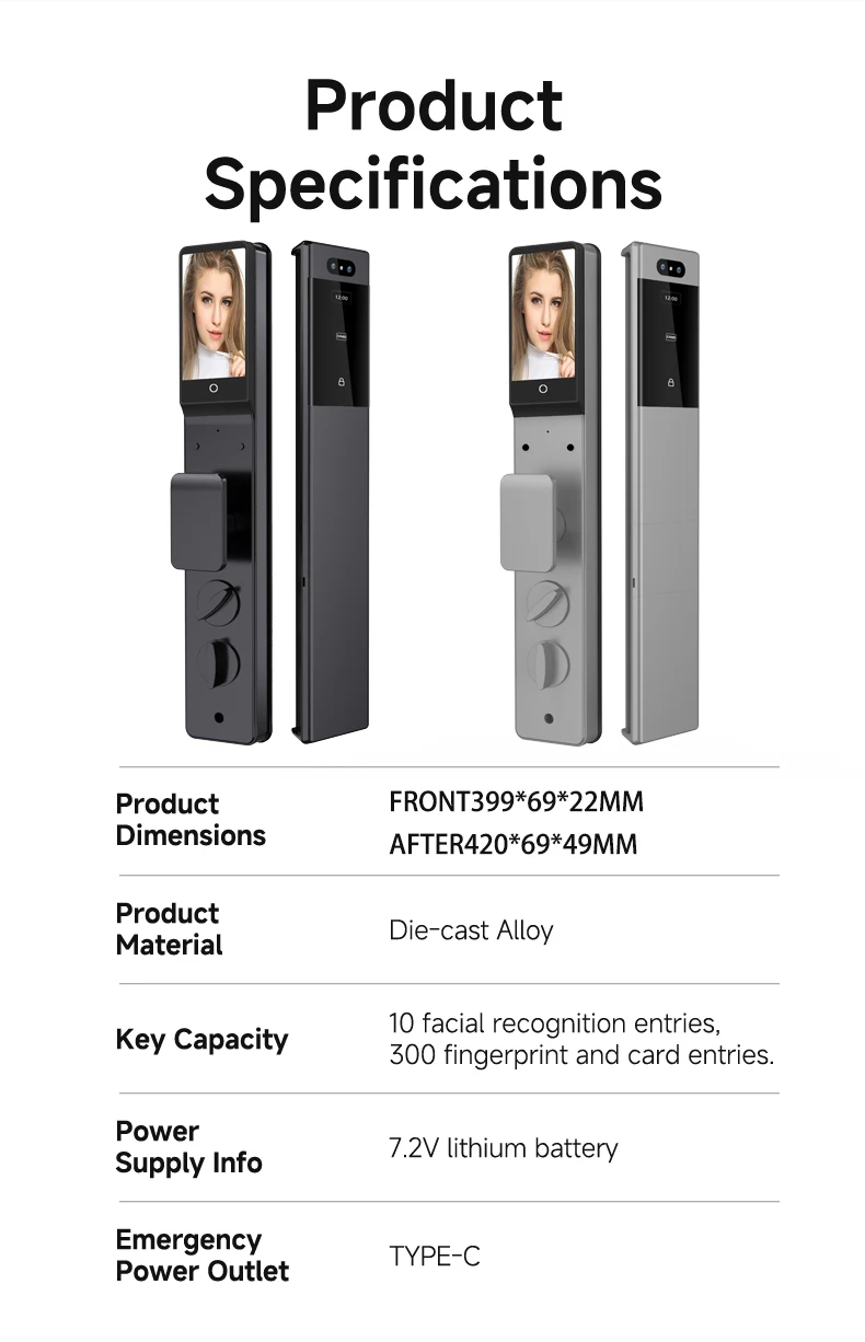 Tuya Smart Door Lock Wifi Remote Control Fingerprint Digital Password Security Door with Camera Smart Lock for Hotel Use
Tuya Smart Door Lock Wifi Remote Control Fingerprint Digital Password Security Door with Camera Smart Lock for Hotel Use