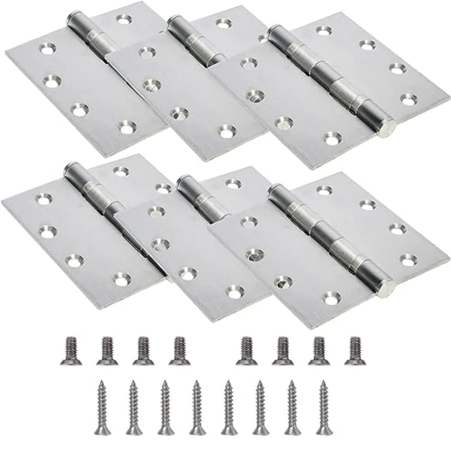 6-Pack 4.5 inch X 4.5 inch Heavy Duty Commercial Door Hinge Thickened, with Silent Steel Plain Ball Bearing, Thickness 3 mm Sta
6-Pack 4.5 inch X 4.5 inch Heavy Duty Commercial Door Hinge Thickened, with Silent Steel Plain Ball Bearing, Thickness 3 mm Sta