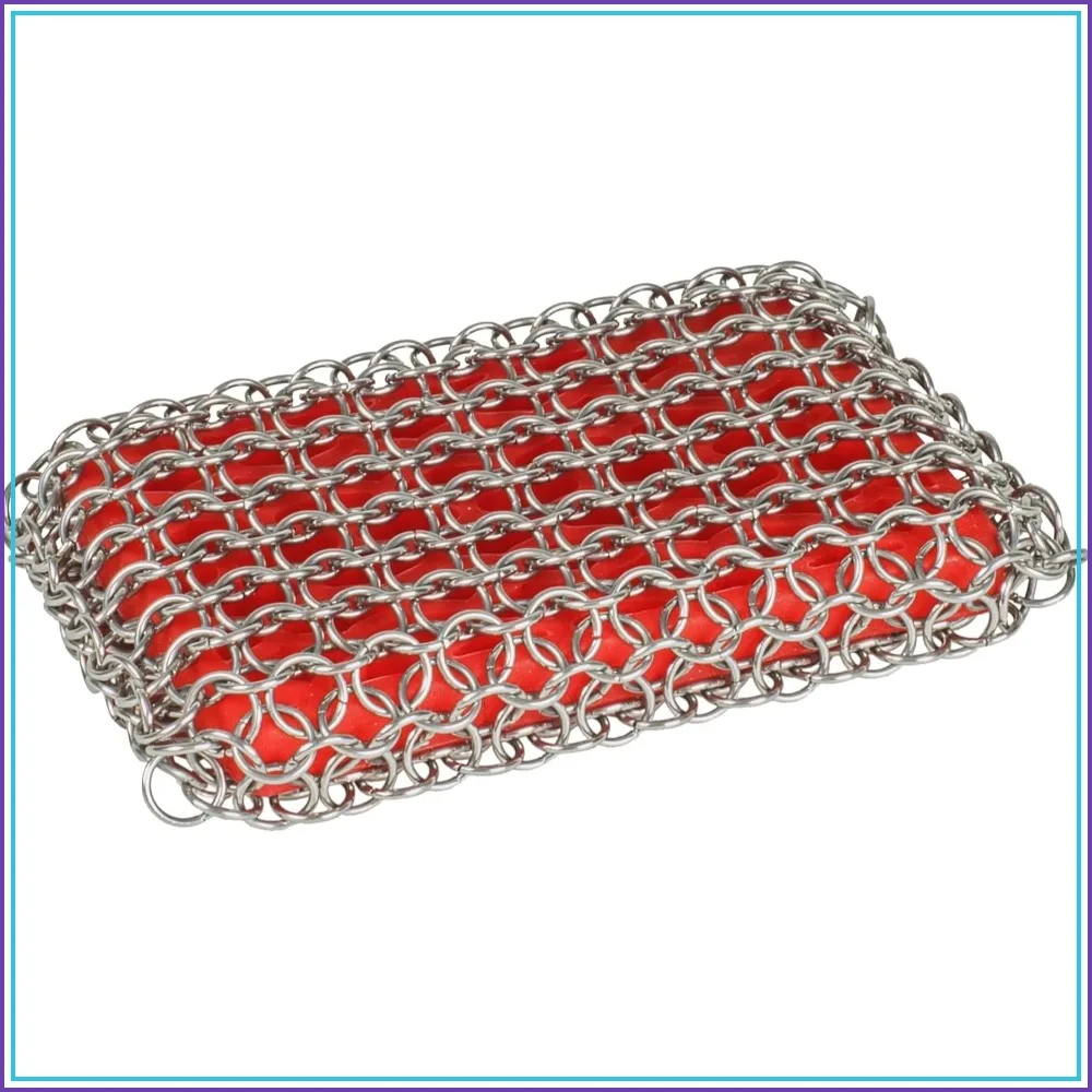 Heavy Duty Stainless Steel Scrubber for Cast Iron Pans - Cleaning Tool for Skillets, Dutch Ovens & Griddle Pans - Red
Heavy Duty Stainless Steel Scrubber for Cast Iron Pans - Cleaning Tool for Skillets, Dutch Ovens & Griddle Pans - Red