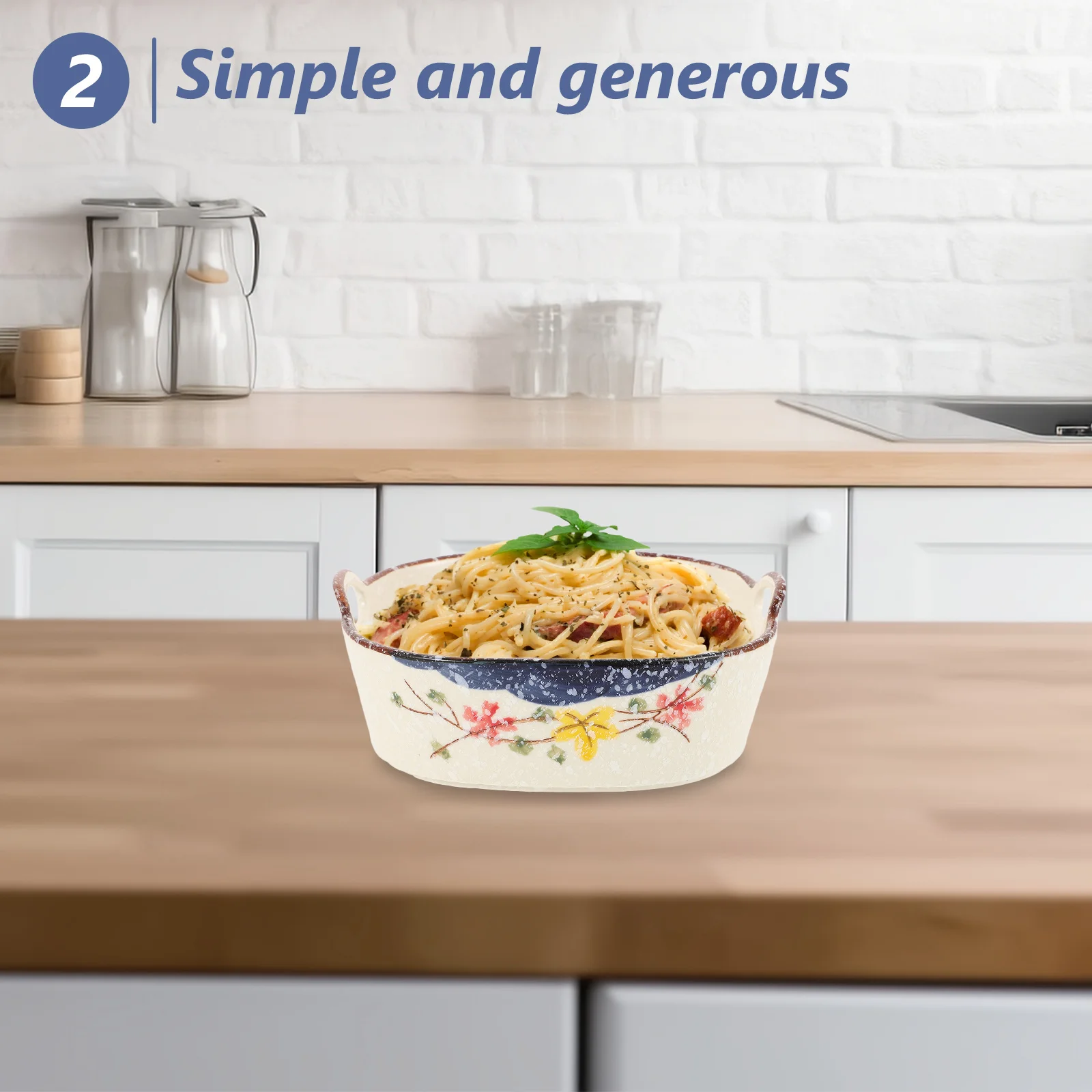 Ceramic Noodle Bowl Double Handle Large Salad Cereal Multifunction Smooth Edges Home Kitchen Practical Gift
Ceramic Noodle Bowl Double Handle Large Salad Cereal Multifunction Smooth Edges Home Kitchen Practical Gift