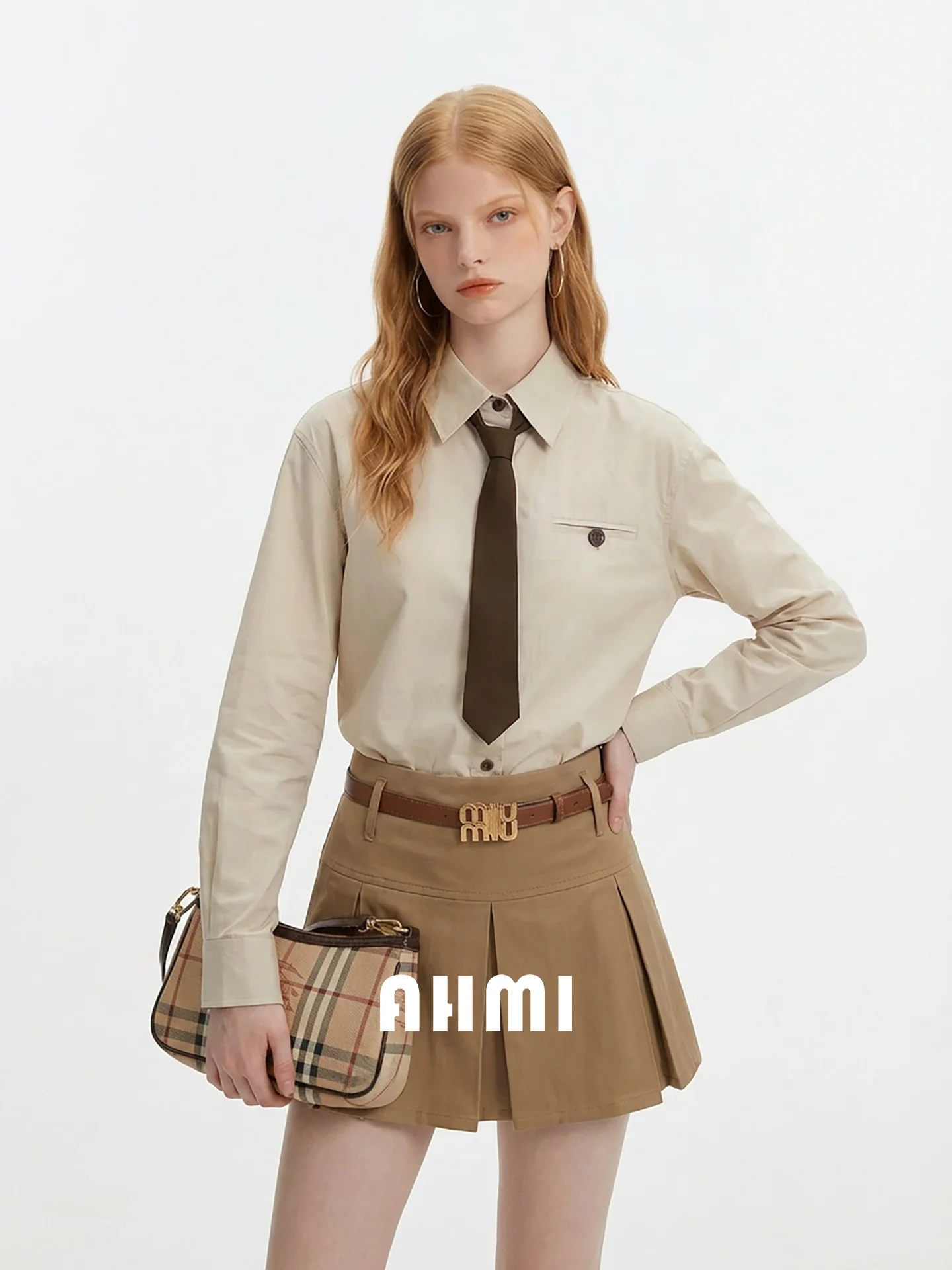 Eaton College Style Long Sleeve Shirt Women's Spring 2026 New Retro Versatile Top Kaki Color Slimming Cotton Blend Shirt
Eaton College Style Long Sleeve Shirt Women's Spring 2026 New Retro Versatile Top Kaki Color Slimming Cotton Blend Shirt