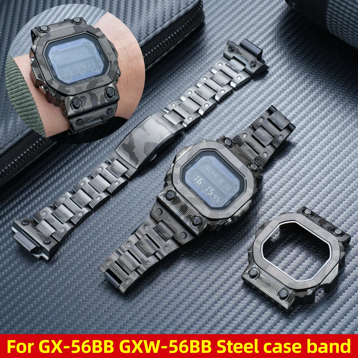Комплект для модификации часов GX-56BB Big G для Casio Gx56 GXW-56BB, корпус из нержавеющей стали, ремешок, браслет, аксессуары
Комплект для модификации часов GX-56BB Big G для Casio Gx56 GXW-56BB, корпус из нержавеющей стали, ремешок, браслет, аксессуары