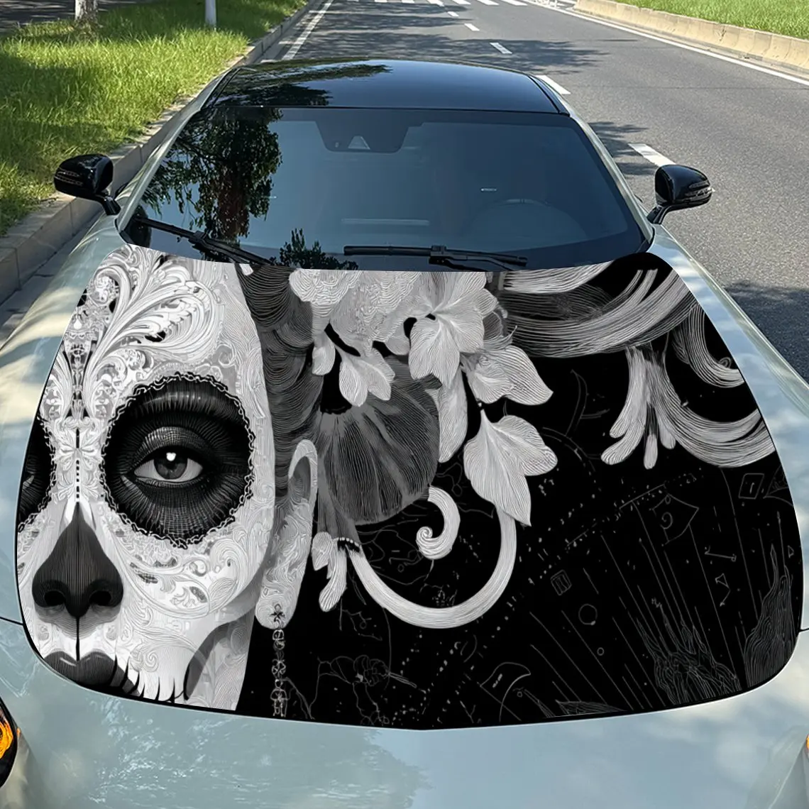 Day of the Dead Skull Art Wonder PVC Car Engine Hood Vinyl Wraps, Self-Adhesive Waterproof Car Hood Decal Sticker, Car Decoratio
Day of the Dead Skull Art Wonder PVC Car Engine Hood Vinyl Wraps, Self-Adhesive Waterproof Car Hood Decal Sticker, Car Decoratio
