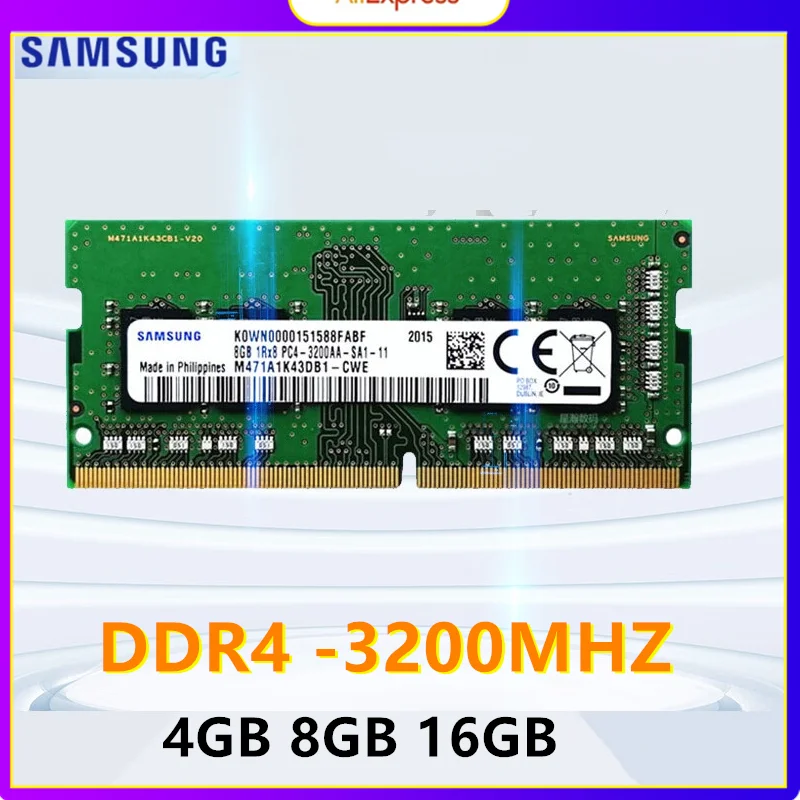 SAMSUNG DDR4 RAM 3200 МГц 4 ГБ 8 ГБ 16 ГБ 1,2 В 260-контактный модуль памяти для ноутбука SO-DIMM
SAMSUNG DDR4 RAM 3200 МГц 4 ГБ 8 ГБ 16 ГБ 1,2 В 260-контактный модуль памяти для ноутбука SO-DIMM