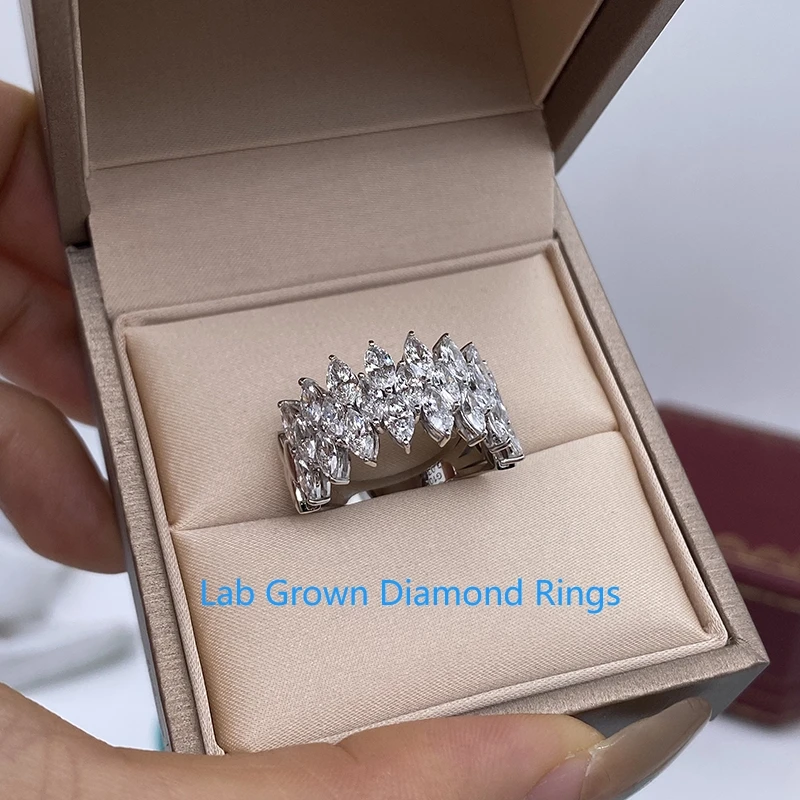 3.5CTW Unique Design Rings CVD HPHT Lab Grown Diamond 14K White Gold DEF VS-VVS Marquise Cut Diamond Wedding Ring For Lady
3.5CTW Unique Design Rings CVD HPHT Lab Grown Diamond 14K White Gold DEF VS-VVS Marquise Cut Diamond Wedding Ring For Lady