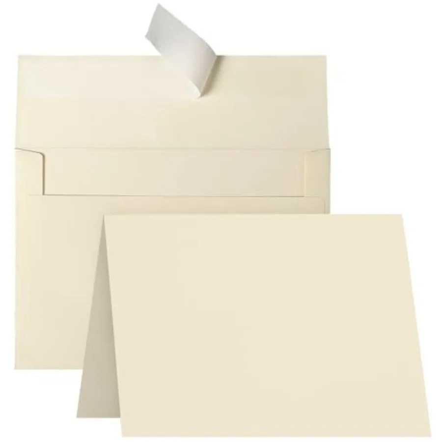 Blank Cards and Envelopes, Folded Ivory Cardstock and A7 Envelopes Self Seal 100 Pack for Wedding, Invitations, DIY Greeting Ca
Blank Cards and Envelopes, Folded Ivory Cardstock and A7 Envelopes Self Seal 100 Pack for Wedding, Invitations, DIY Greeting Ca