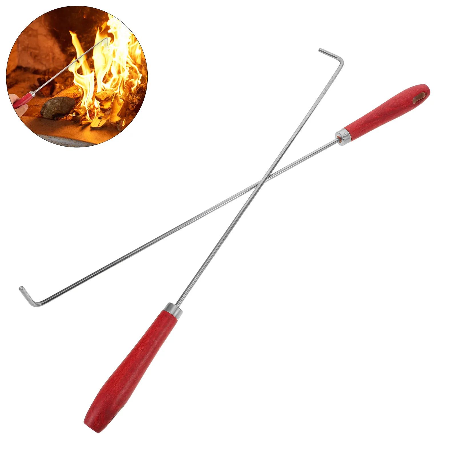 2Pcs Heavy Duty Fireplace Poker Stick 50Cm Stainless Steel Fire Tool with Wooden Handle Coal Hook for Campfire Bonfire Stove Use
2Pcs Heavy Duty Fireplace Poker Stick 50Cm Stainless Steel Fire Tool with Wooden Handle Coal Hook for Campfire Bonfire Stove Use
