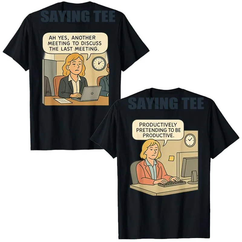 The Office Odyssey, Office Work Meeting Humor T-Shirt Clocked in & Checked Out Comics Cartoon Graphic Outfit Novelty Tee Y2k Top
The Office Odyssey, Office Work Meeting Humor T-Shirt Clocked in & Checked Out Comics Cartoon Graphic Outfit Novelty Tee Y2k Top