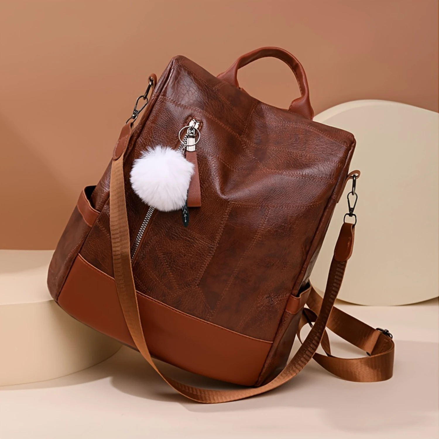 1pc Classic Lightweight Zipper Backpack, Large Capacity Soft Leather Bag For Outdoor Travel
1pc Classic Lightweight Zipper Backpack, Large Capacity Soft Leather Bag For Outdoor Travel