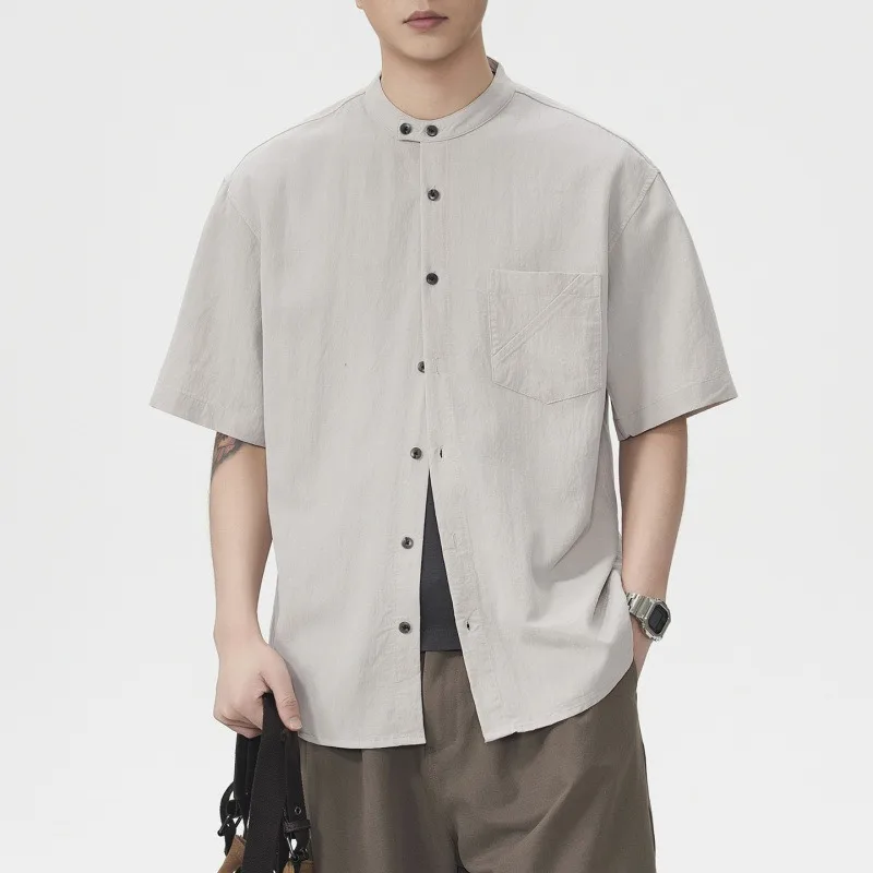 2026 Fashion Vintage Men's Business Casual Stand Collar Short Sleeve Loose Commute Shirt Japanese Korean Streetwear Shirts Tops
2026 Fashion Vintage Men's Business Casual Stand Collar Short Sleeve Loose Commute Shirt Japanese Korean Streetwear Shirts Tops