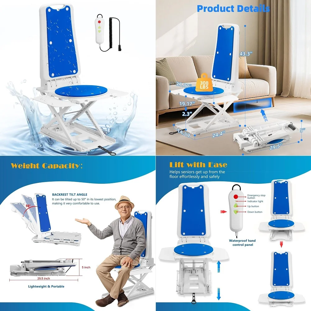 Patient Lift Transfer Chair, 5 in 1 Patient Lift Chair with 180Split Seat, Height Adjustable Patient Transfer Chair with 4 Cast
Patient Lift Transfer Chair, 5 in 1 Patient Lift Chair with 180Split Seat, Height Adjustable Patient Transfer Chair with 4 Cast