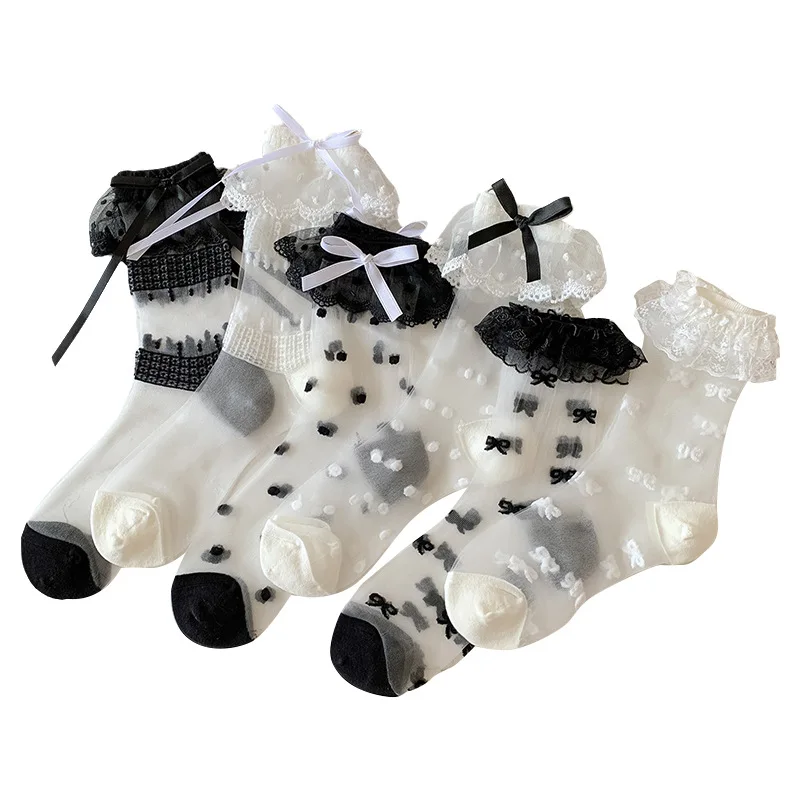 Women's Socks Japanese Thin Lace Sweet Bow Polka Dots For Girl Middle Tube Socks Kawaii Lolita Breathable Cute Stacking Socks
Women's Socks Japanese Thin Lace Sweet Bow Polka Dots For Girl Middle Tube Socks Kawaii Lolita Breathable Cute Stacking Socks