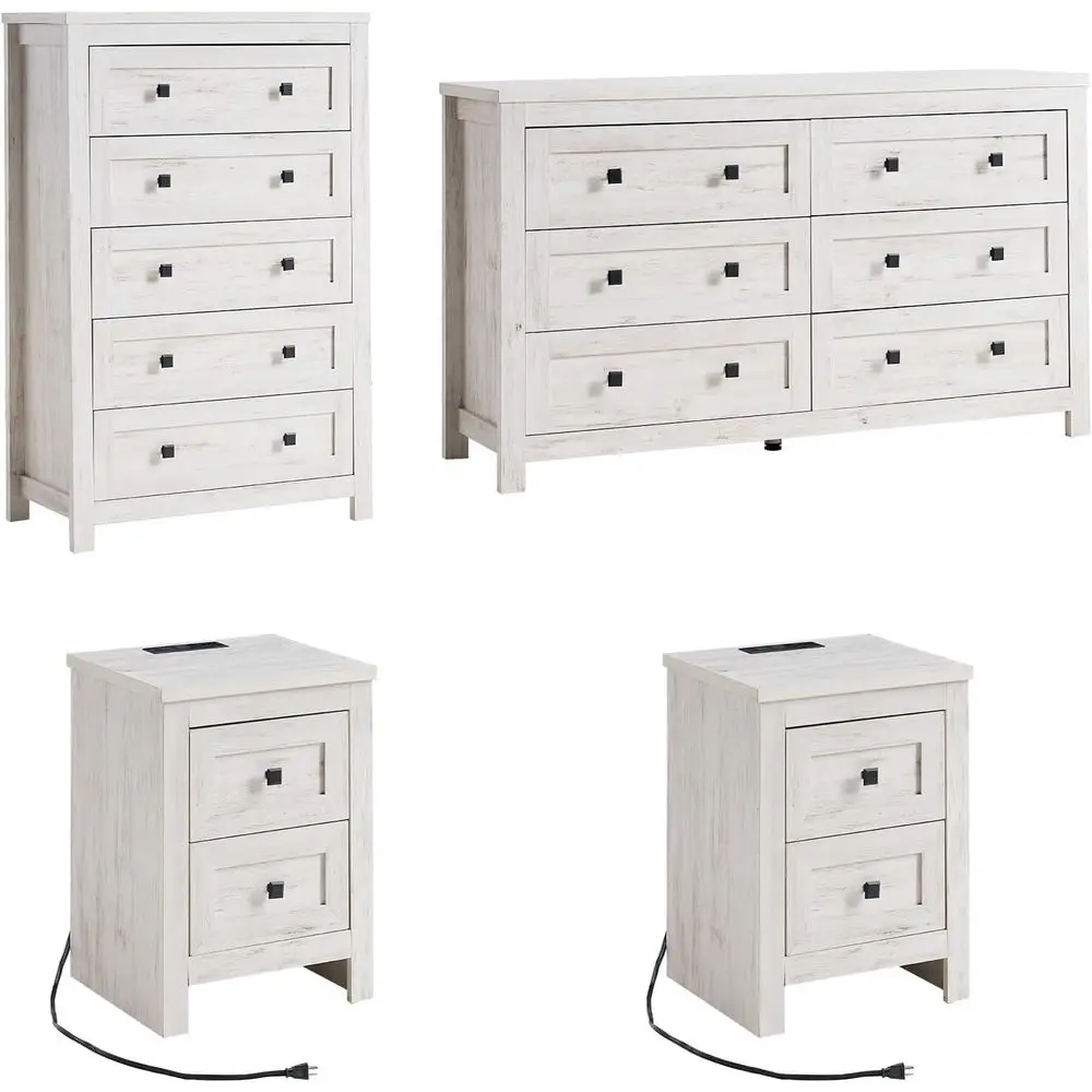 4 Pieces armhouse Bedroom Set, 1 X Wood Rustic 6 Der Storage Drer, 1 X 5 Der Drer, Nightstand Set o 2 with Charging Station, arm
4 Pieces armhouse Bedroom Set, 1 X Wood Rustic 6 Der Storage Drer, 1 X 5 Der Drer, Nightstand Set o 2 with Charging Station, arm