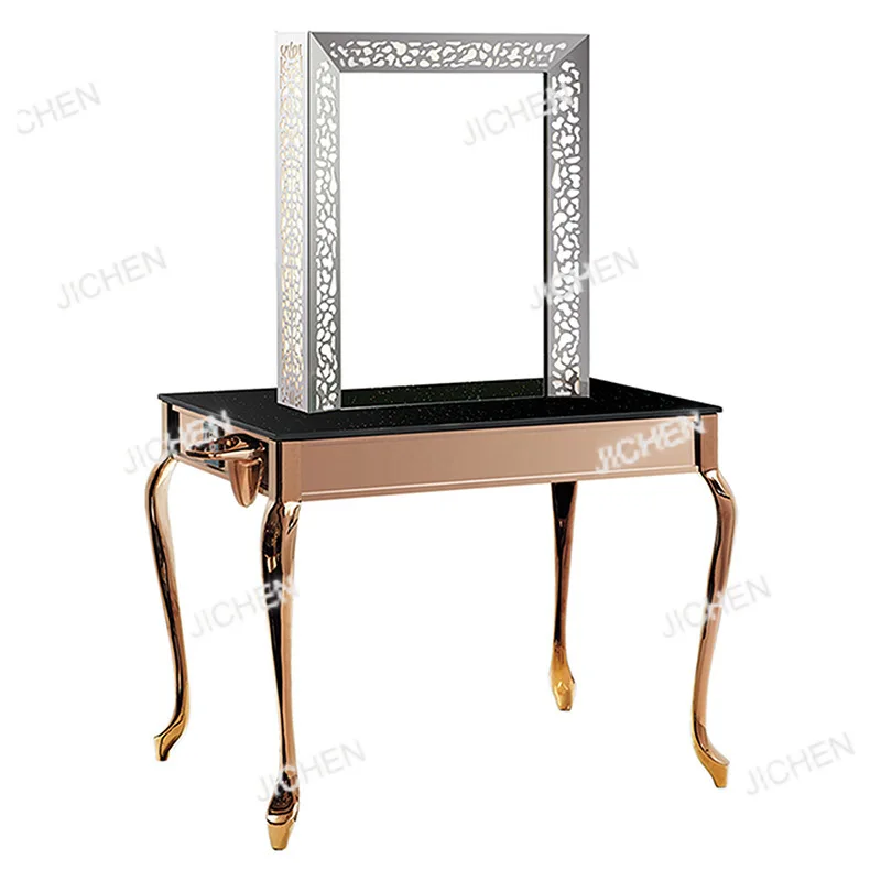 Зеркальный стол для парикмахерской/салона красоты, настольное зеркало для барбершопа, двойное зеркало, косметический столик с ящиками, золотой
Зеркальный стол для парикмахерской/салона красоты, настольное зеркало для барбершопа, двойное зеркало, косметический столик с ящиками, золотой