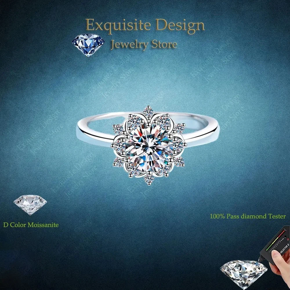 Sunflower Six Claw Wedding Band WOMEN Engagement Platinum Pt950 1CT Moissanite Diamond Birthday Gift Girl Valentine's Day Rings
Sunflower Six Claw Wedding Band WOMEN Engagement Platinum Pt950 1CT Moissanite Diamond Birthday Gift Girl Valentine's Day Rings
