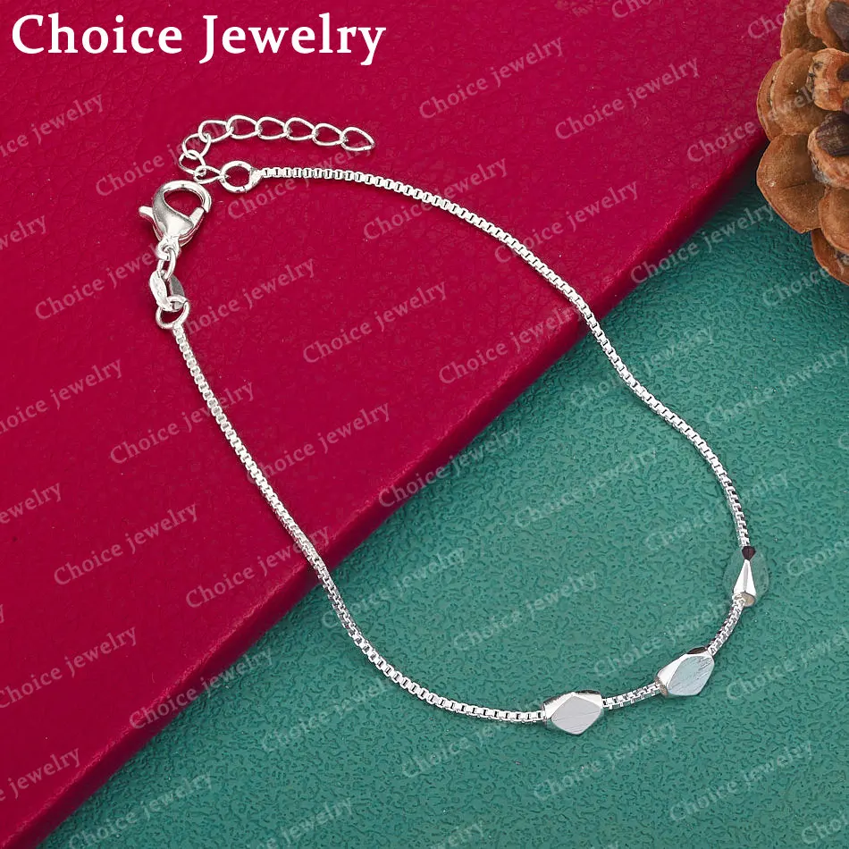 925 Sterling Silver Three Beads Charm Bracelets Box Chain For Women Girl Wedding Party Gift Fashion Jewelry
925 Sterling Silver Three Beads Charm Bracelets Box Chain For Women Girl Wedding Party Gift Fashion Jewelry 