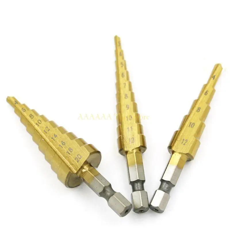 A2BE 3pcs/set 3-12mm 4-12mm 4-20mm Step Cone Drill Bit Hexagonal Shank High Speed Steel Hole Cutter
A2BE 3pcs/set 3-12mm 4-12mm 4-20mm Step Cone Drill Bit Hexagonal Shank High Speed Steel Hole Cutter