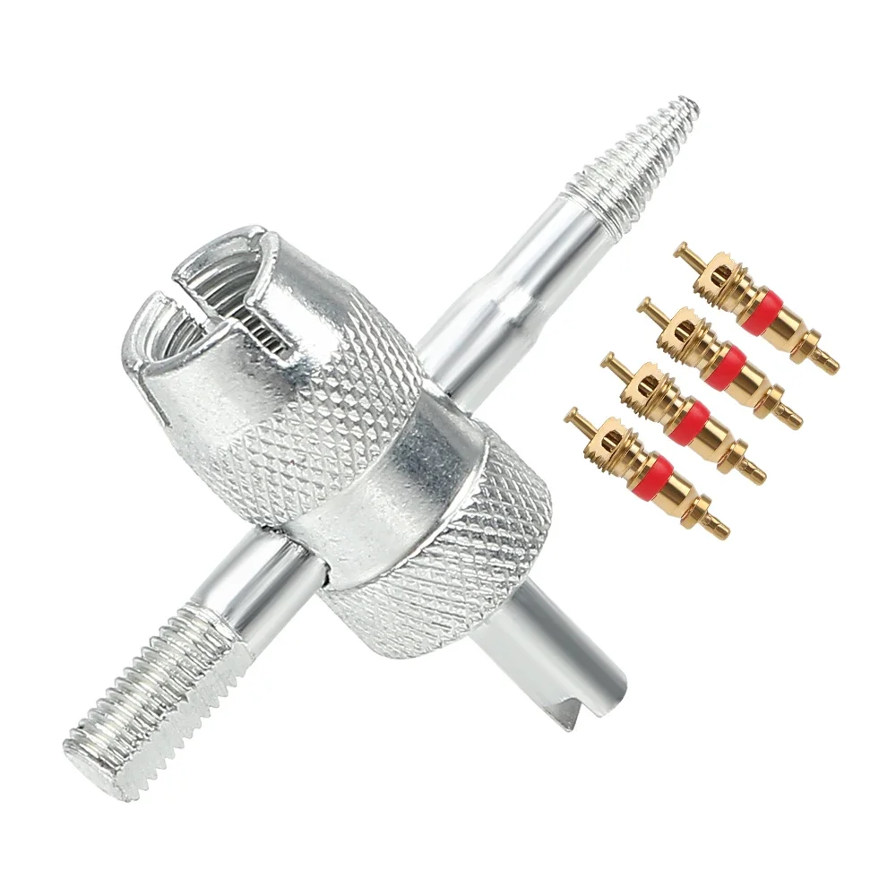 4pcs Copper Valve Core Car Tire Repair Tools 4 in 1 Tire Valve Stem Removal Tool Valve Stem Puller Tyre Cleaning Tool
4pcs Copper Valve Core Car Tire Repair Tools 4 in 1 Tire Valve Stem Removal Tool Valve Stem Puller Tyre Cleaning Tool