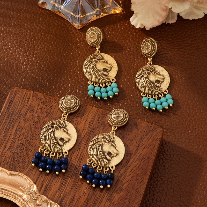 European and American Style New Exaggerated Retro Style Niche Design Bohemian Women Round Lion Head Temperament Tassel Earrings
European and American Style New Exaggerated Retro Style Niche Design Bohemian Women Round Lion Head Temperament Tassel Earrings