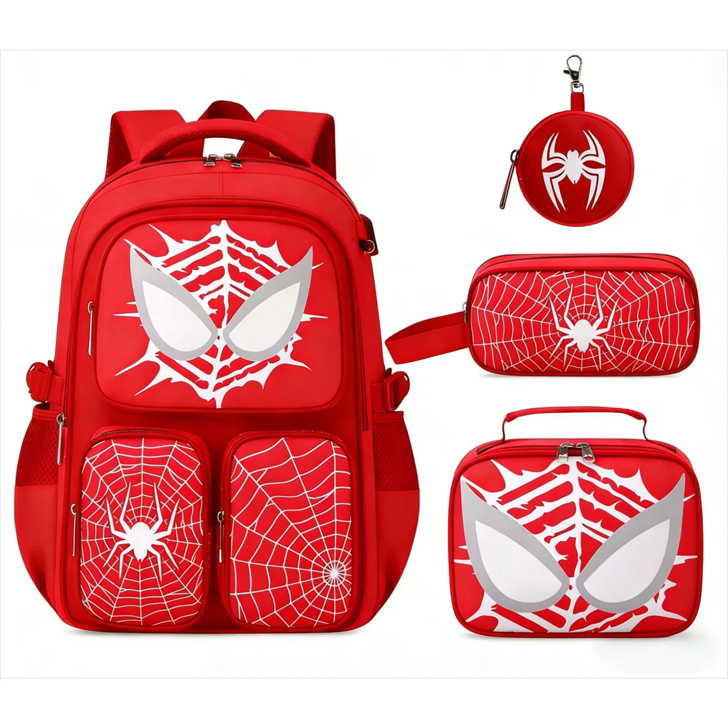 4-piece set Stylish Kids Backpack, Glow in Dark Large Capacity School Bag Set with Lunch Bag Pencil Case Mini Coin Pouch
4-piece set Stylish Kids Backpack, Glow in Dark Large Capacity School Bag Set with Lunch Bag Pencil Case Mini Coin Pouch