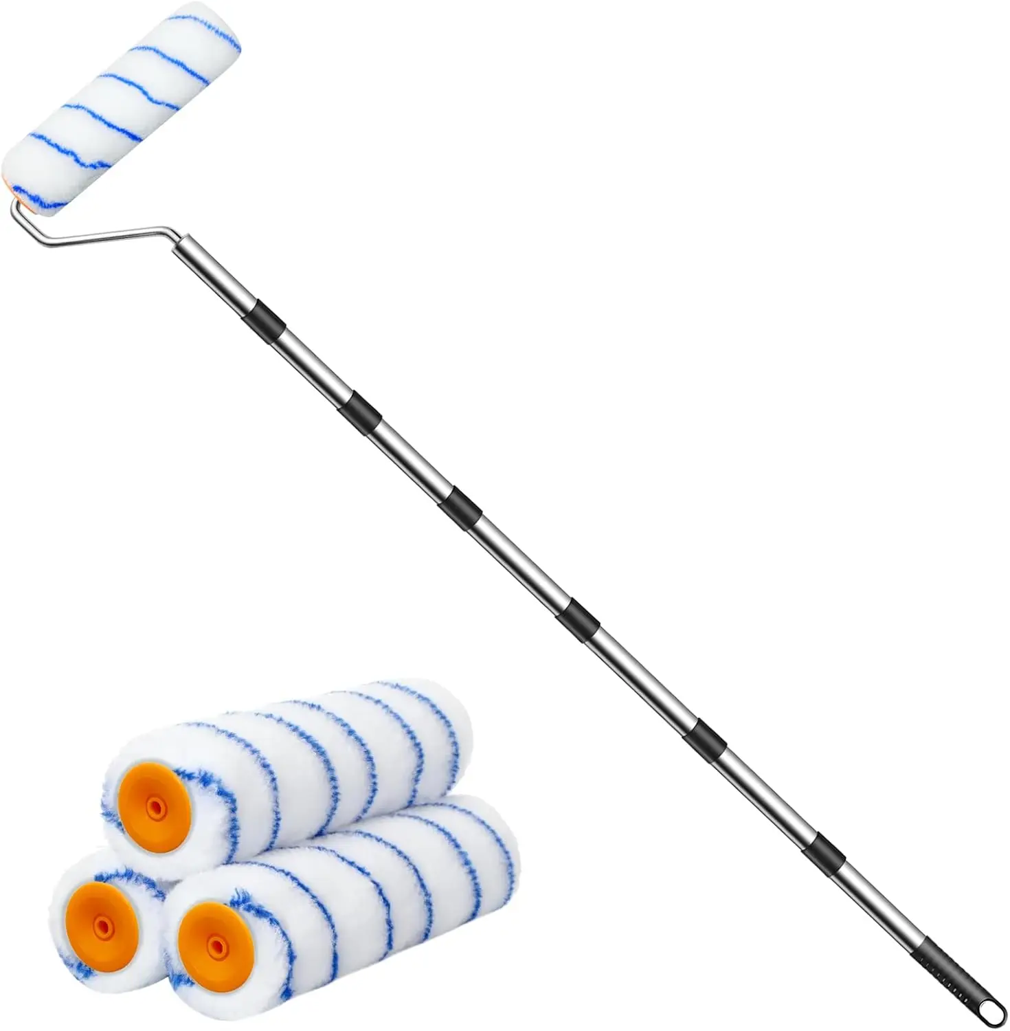 Paint Roller with Extended Detachable Pole Handle for Walls and Ceilings, 7.2ft Adjustable Stainless Steel Roller Set
Paint Roller with Extended Detachable Pole Handle for Walls and Ceilings, 7.2ft Adjustable Stainless Steel Roller Set