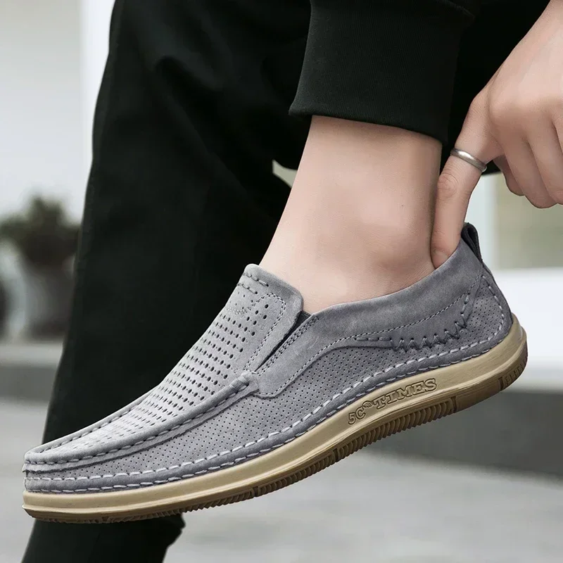 Genuine Leather Mens Shoes Hollow Out Summer Loafers Suede Driving Casual Shoes Breathable Soft Walking Shoes Zapatillas Male
Genuine Leather Mens Shoes Hollow Out Summer Loafers Suede Driving Casual Shoes Breathable Soft Walking Shoes Zapatillas Male