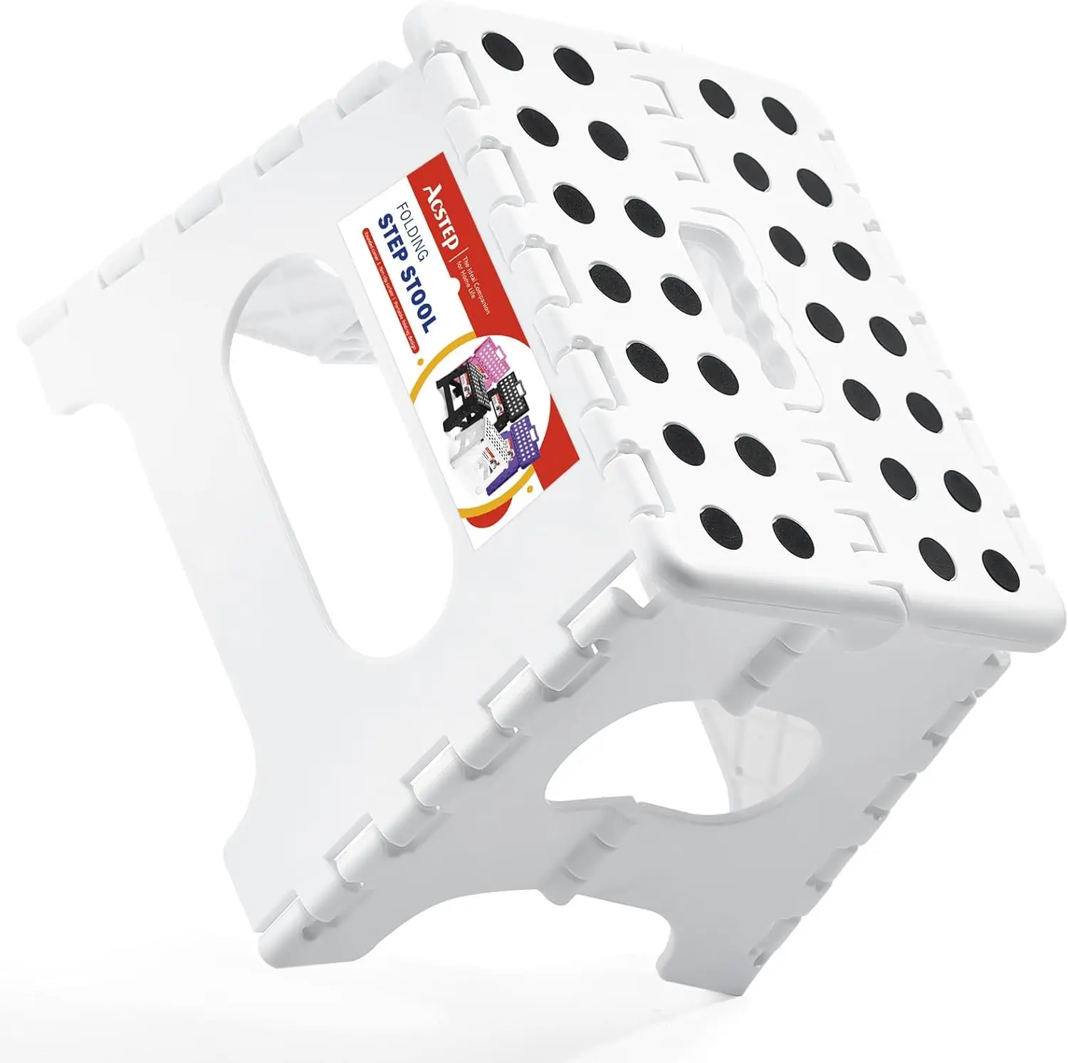 7.5 Inch Foldable Step Stool, 176 lb Capacity Plastic Collapsible Stool in White
7.5 Inch Foldable Step Stool, 176 lb Capacity Plastic Collapsible Stool in White
