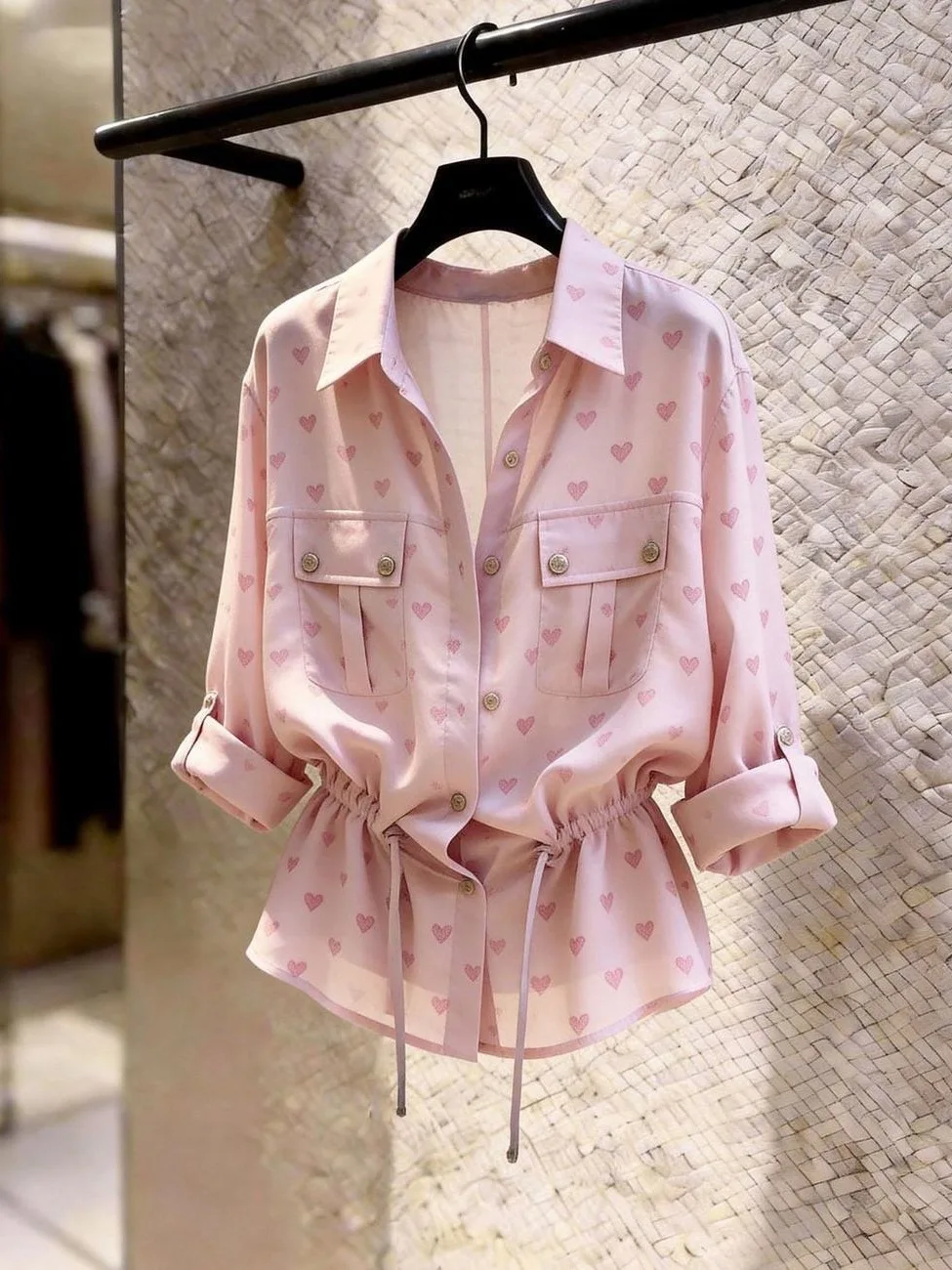 Elegant Fashionable French Style Women's Shirt Unique Beautiful Heart Design Polyester Fiber Loose Fit Seven Sleeve Length
Elegant Fashionable French Style Women's Shirt Unique Beautiful Heart Design Polyester Fiber Loose Fit Seven Sleeve Length