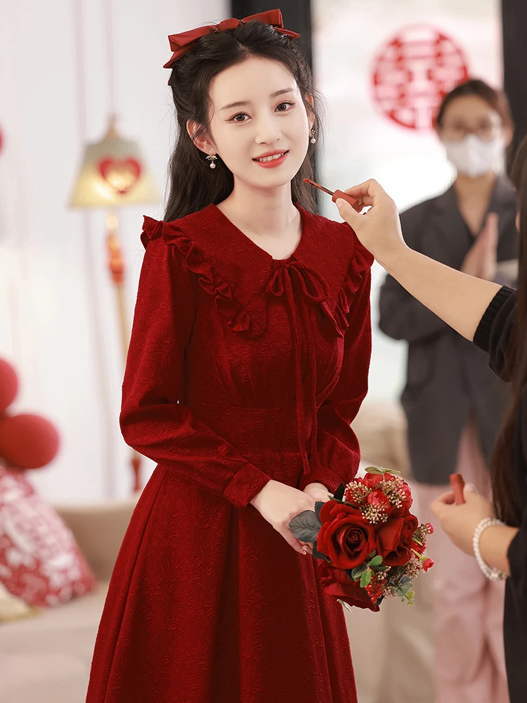 Red Long Sve Wedding Dr Women's ature Marriage Casual Clothes Long Sve Dres That Can Be Worn on a Daily Basis
Red Long Sve Wedding Dr Women's ature Marriage Casual Clothes Long Sve Dres That Can Be Worn on a Daily Basis