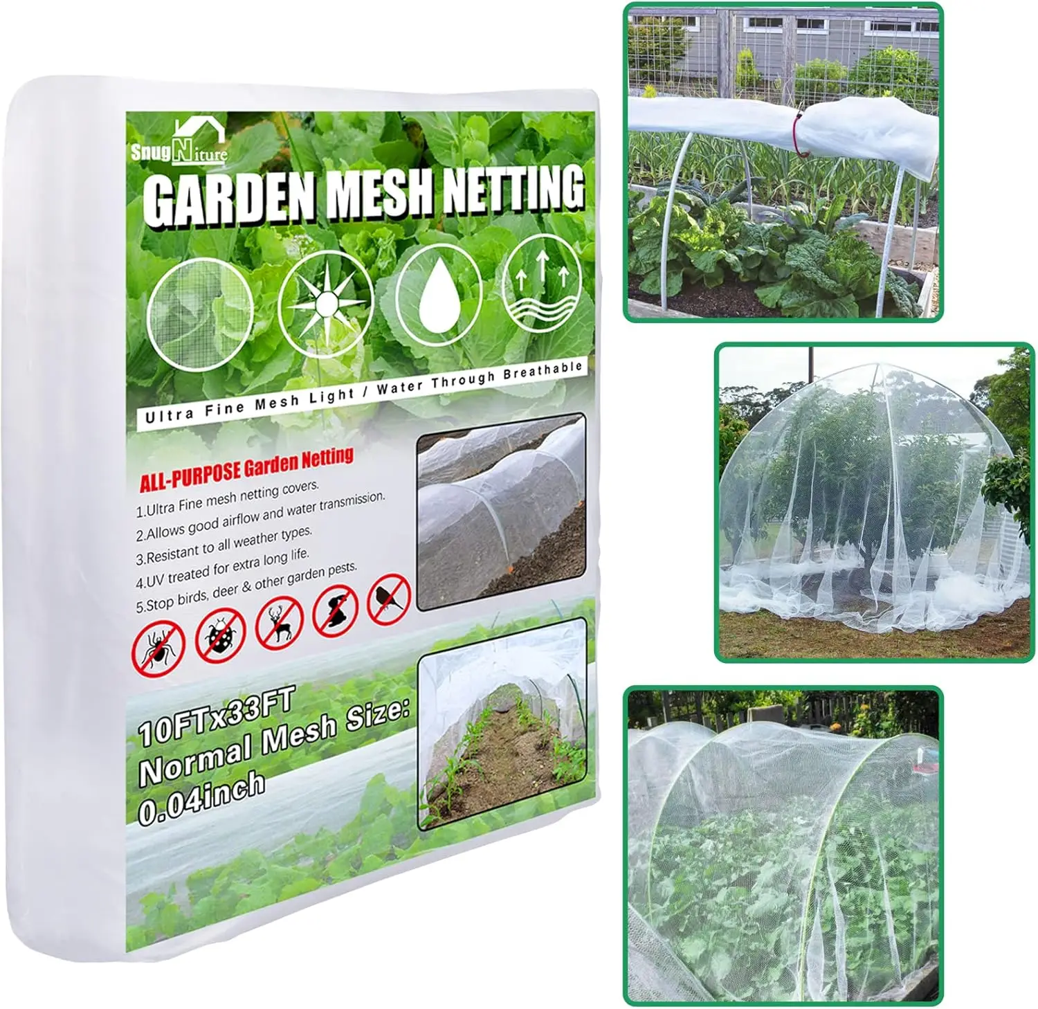Ultra Fine Mesh Garden Netting 10x33ft - Protect Fruits, Flowers & Vegetables from Birds & Deer
Ultra Fine Mesh Garden Netting 10x33ft - Protect Fruits, Flowers & Vegetables from Birds & Deer