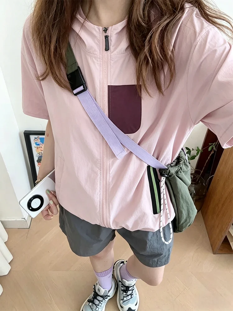 Dopamine Pink Hooded Short Sleeve Quick Dry Sun Protection Cycling Clothing Thin Outdoor Road Bike Riding Suit for Men And Women
Dopamine Pink Hooded Short Sleeve Quick Dry Sun Protection Cycling Clothing Thin Outdoor Road Bike Riding Suit for Men And Women